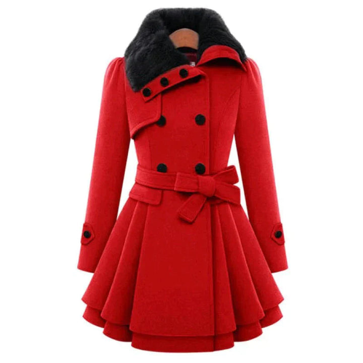 Lucie | Trench-coat élégant avec fourrure végane