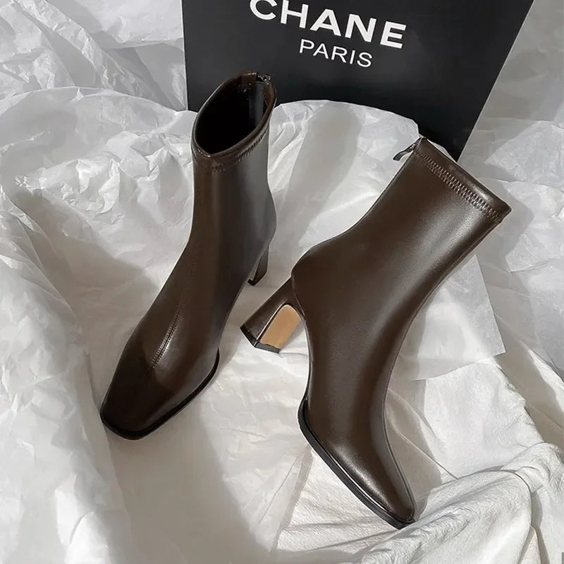 Maéliane | Bottines Élégantes à Talon Carré