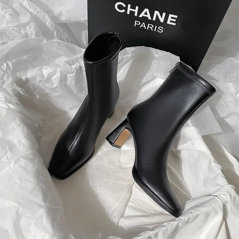 Maéliane | Bottines Élégantes à Talon Carré