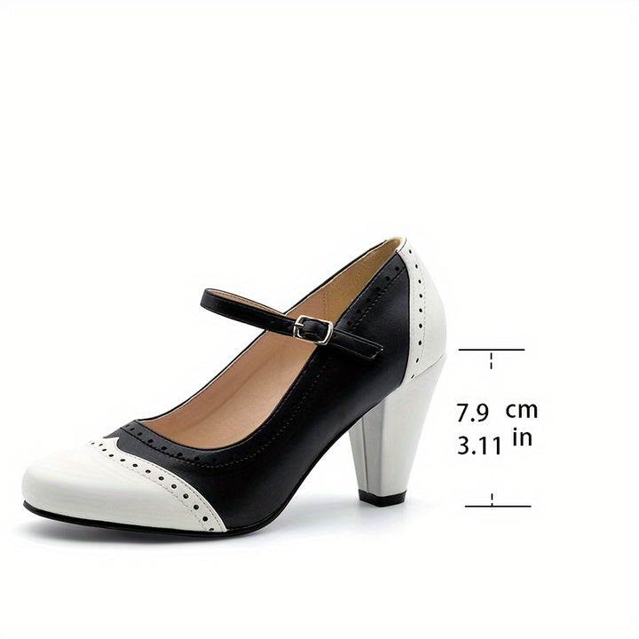 Amy™ | Escarpins bicolores élégants à talon confortable